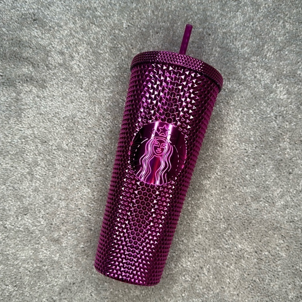 Starbucks Venti Pink Chrome Studded Tumbler Holiday 2022
